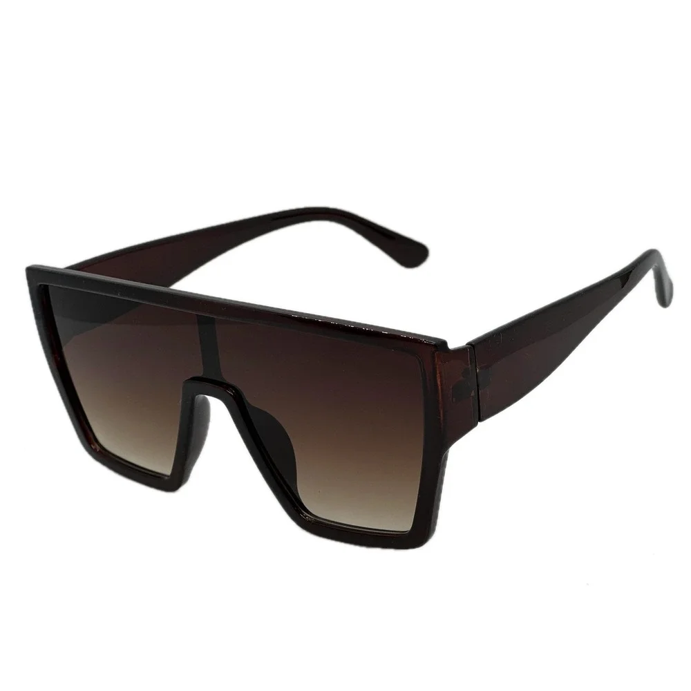 Oversized Square Sunglasses Brown Gradient Lens Fashion Sun Glasses Shield Women